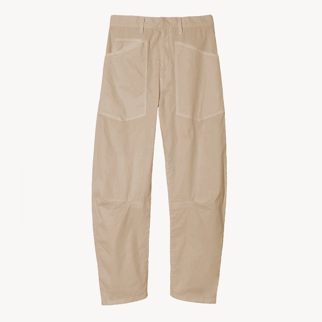 Nili Lotan Shon Pant Sandstone Bow Leg Carpenter 10 Tan